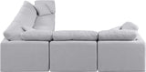 Indulge Grey Linen Textured Fabric Modular Sectional 141Grey-Sec6A Meridian Furniture