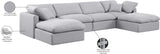 Indulge Grey Linen Textured Fabric Modular Sectional 141Grey-Sec6B Meridian Furniture