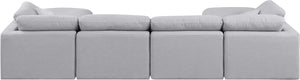 Indulge Grey Linen Textured Fabric Modular Sectional 141Grey-Sec6B Meridian Furniture