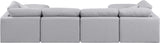 Indulge Grey Linen Textured Fabric Modular Sectional 141Grey-Sec6B Meridian Furniture