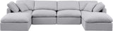 Indulge Grey Linen Textured Fabric Modular Sectional 141Grey-Sec6B Meridian Furniture