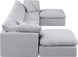 Indulge Grey Linen Textured Fabric Modular Sectional 141Grey-Sec6B Meridian Furniture