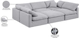 Indulge Grey Linen Textured Fabric Modular Sectional 141Grey-Sec6C Meridian Furniture