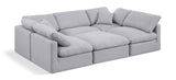 Indulge Grey Linen Textured Fabric Modular Sectional 141Grey-Sec6C Meridian Furniture