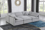 Indulge Grey Linen Textured Fabric Modular Sectional 141Grey-Sec6C Meridian Furniture