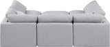 Indulge Grey Linen Textured Fabric Modular Sectional 141Grey-Sec6C Meridian Furniture