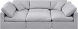 Indulge Grey Linen Textured Fabric Modular Sectional 141Grey-Sec6C Meridian Furniture