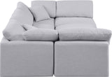 Indulge Grey Linen Textured Fabric Modular Sectional 141Grey-Sec6C Meridian Furniture