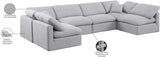 Indulge Grey Linen Textured Fabric Modular Sectional 141Grey-Sec6D Meridian Furniture