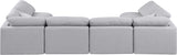 Indulge Grey Linen Textured Fabric Modular Sectional 141Grey-Sec6D Meridian Furniture