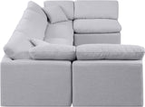 Indulge Grey Linen Textured Fabric Modular Sectional 141Grey-Sec6D Meridian Furniture