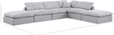 Indulge Grey Linen Textured Fabric Modular Sectional 141Grey-Sec6E Meridian Furniture