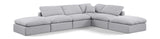 Indulge Grey Linen Textured Fabric Modular Sectional 141Grey-Sec6E Meridian Furniture