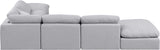 Indulge Grey Linen Textured Fabric Modular Sectional 141Grey-Sec6E Meridian Furniture