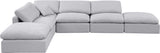 Indulge Grey Linen Textured Fabric Modular Sectional 141Grey-Sec6E Meridian Furniture