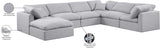 Indulge Grey Linen Textured Fabric Modular Sectional 141Grey-Sec7A Meridian Furniture