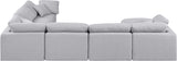 Indulge Grey Linen Textured Fabric Modular Sectional 141Grey-Sec7A Meridian Furniture