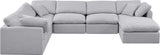 Indulge Grey Linen Textured Fabric Modular Sectional 141Grey-Sec7A Meridian Furniture