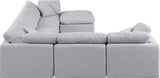 Indulge Grey Linen Textured Fabric Modular Sectional 141Grey-Sec7A Meridian Furniture