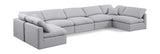 Indulge Grey Linen Textured Fabric Modular Sectional 141Grey-Sec7B Meridian Furniture