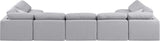 Indulge Grey Linen Textured Fabric Modular Sectional 141Grey-Sec7B Meridian Furniture