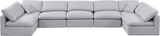 Indulge Grey Linen Textured Fabric Modular Sectional 141Grey-Sec7B Meridian Furniture