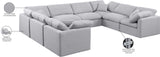 Indulge Grey Linen Textured Fabric Modular Sectional 141Grey-Sec8A Meridian Furniture