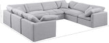 Indulge Grey Linen Textured Fabric Modular Sectional 141Grey-Sec8A Meridian Furniture