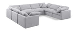 Indulge Grey Linen Textured Fabric Modular Sectional 141Grey-Sec8A Meridian Furniture