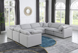 Indulge Grey Linen Textured Fabric Modular Sectional 141Grey-Sec8A Meridian Furniture