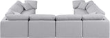 Indulge Grey Linen Textured Fabric Modular Sectional 141Grey-Sec8A Meridian Furniture