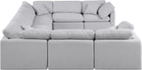 Indulge Grey Linen Textured Fabric Modular Sectional 141Grey-Sec8A Meridian Furniture