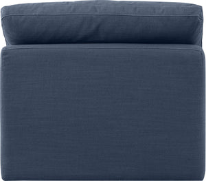 Indulge Navy Linen Textured Fabric Armless Chair 141Navy-Armless Meridian Furniture
