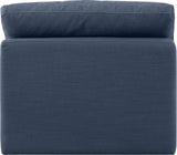 Indulge Navy Linen Textured Fabric Armless Chair 141Navy-Armless Meridian Furniture