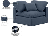 Indulge Navy Linen Textured Fabric Corner Chair 141Navy-Corner Meridian Furniture