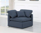 Indulge Navy Linen Textured Fabric Corner Chair 141Navy-Corner Meridian Furniture