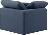 Indulge Navy Linen Textured Fabric Corner Chair 141Navy-Corner Meridian Furniture