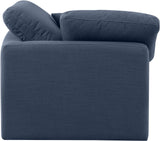 Indulge Navy Linen Textured Fabric Corner Chair 141Navy-Corner Meridian Furniture