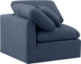 Indulge Navy Linen Textured Fabric Corner Chair 141Navy-Corner Meridian Furniture