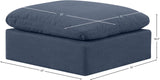 Indulge Navy Linen Textured Fabric Ottoman 141Navy-Ott Meridian Furniture