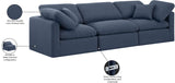 Indulge Navy Linen Textured Fabric Modular Sofa 141Navy-S105 Meridian Furniture