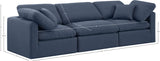 Indulge Navy Linen Textured Fabric Modular Sofa 141Navy-S105 Meridian Furniture