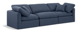 Indulge Navy Linen Textured Fabric Modular Sofa 141Navy-S105 Meridian Furniture