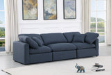 Indulge Navy Linen Textured Fabric Modular Sofa 141Navy-S105 Meridian Furniture