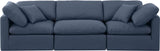 Indulge Navy Linen Textured Fabric Modular Sofa 141Navy-S105 Meridian Furniture