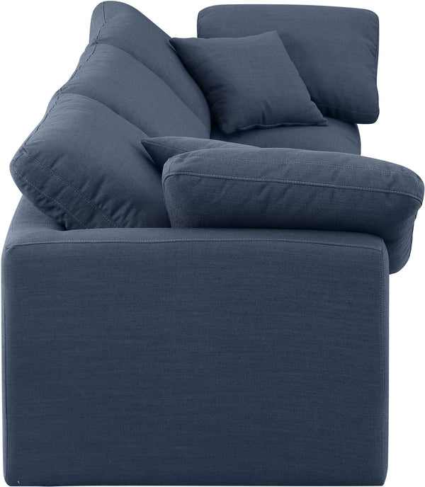 Indulge Navy Linen Textured Fabric Modular Sofa 141Navy-S105 Meridian Furniture