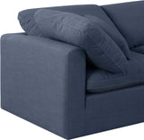 Indulge Navy Linen Textured Fabric Modular Sofa 141Navy-S105 Meridian Furniture