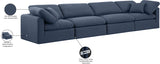 Indulge Navy Linen Textured Fabric Modular Sofa 141Navy-S140 Meridian Furniture