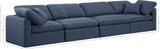 Indulge Navy Linen Textured Fabric Modular Sofa 141Navy-S140 Meridian Furniture