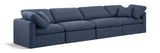 Indulge Navy Linen Textured Fabric Modular Sofa 141Navy-S140 Meridian Furniture